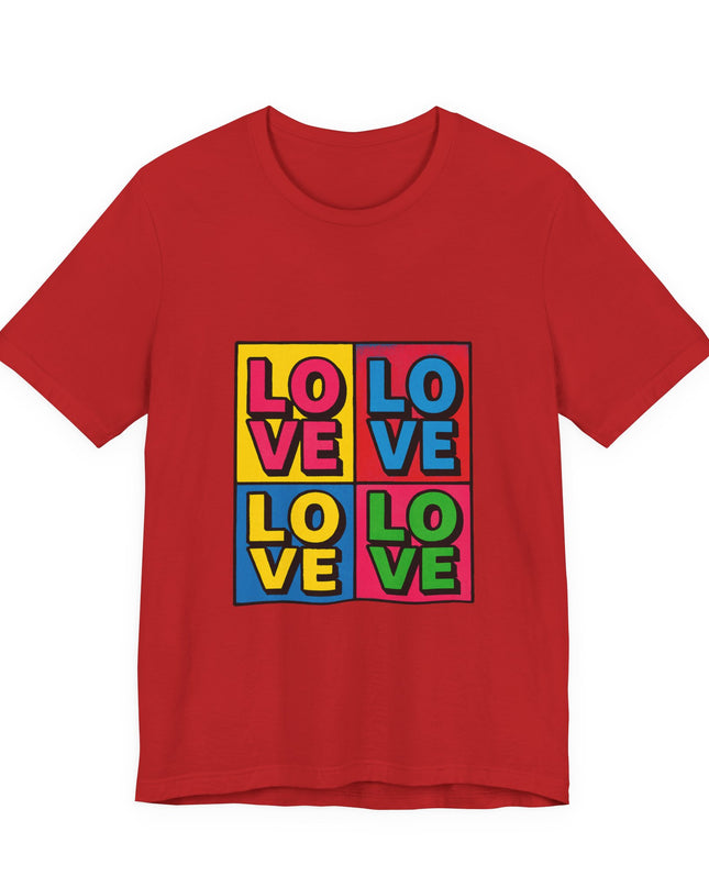"Love, (Andy Warhol style)" Unisex Jersey Short Sleeve Tee