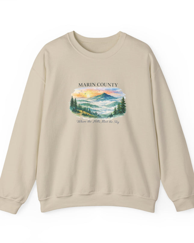 "Marin County, Where the Hills Meet the Sky" Unisex Heavy Blend Crewneck Sweatshirt