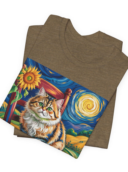 "Cat - Vincent Van Gogh style" V.1 Unisex Jersey Short Sleeve Tee