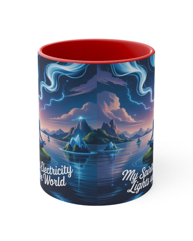 "My Spiritual Electricity Lights Up the World" Accent Mug