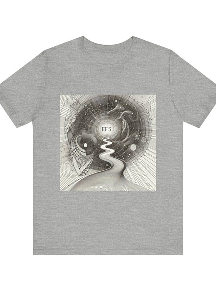 "EFS (Energy for Success) with a black-and-white galaxy" Unisex Jersey Short Sleeve Tee