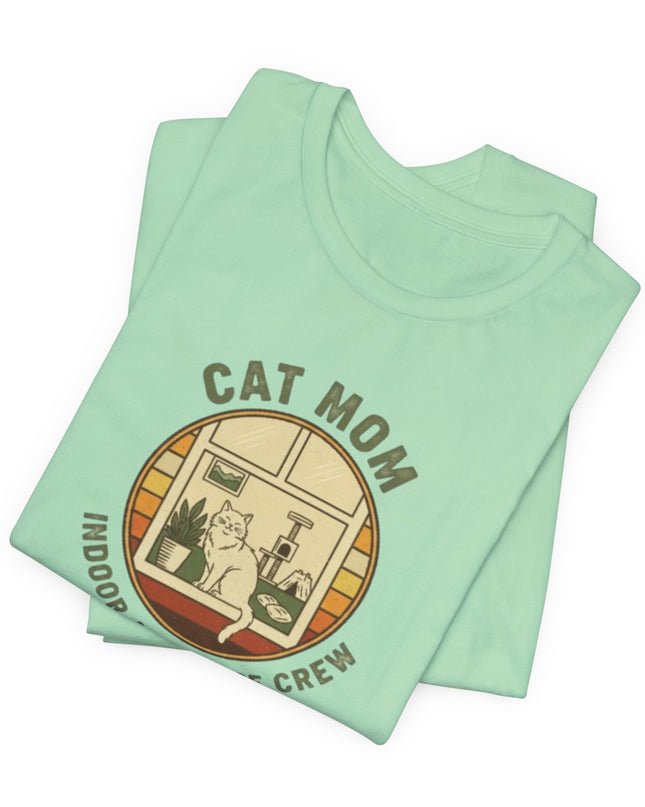 "Cat Mom Indoor Adventure Crew" Unisex Jersey Short Sleeve Tee