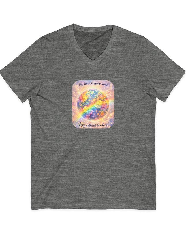 "My Land is Your Land" Unisex Jersey Short Sleeve V-Neck Tee