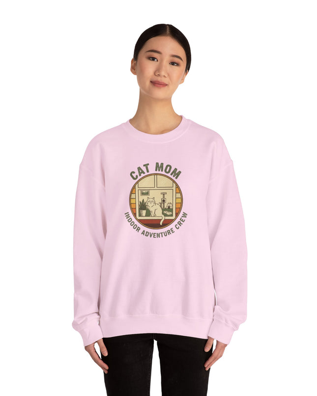"Cat Mom Indoor Adventure Crew" Unisex Adult Sweatshirt