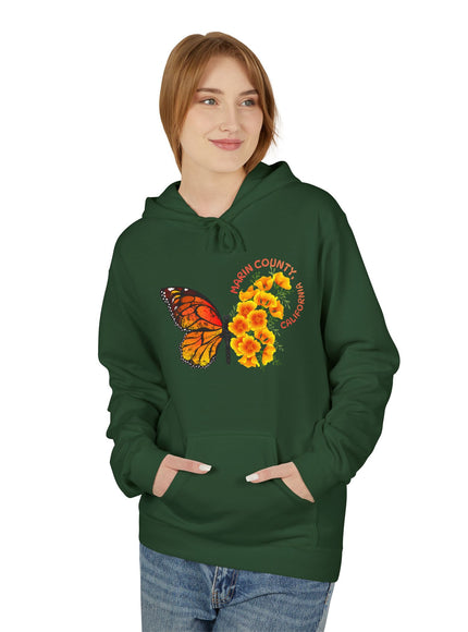 "Butterflies and Poppies Marin County, California" Unisex Midweight Softstyle Fleece Hoodie