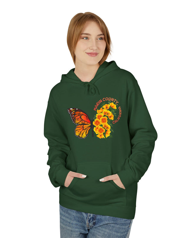 "Butterflies and Poppies Marin County, California" Unisex Midweight Softstyle Fleece Hoodie