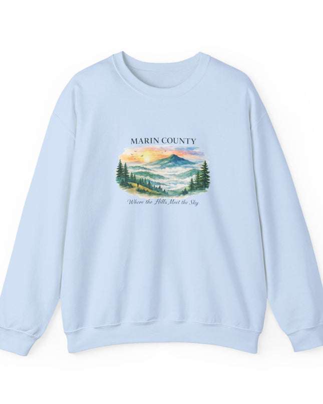 "Marin County, Where the Hills Meet the Sky" Unisex Heavy Blend Crewneck Sweatshirt
