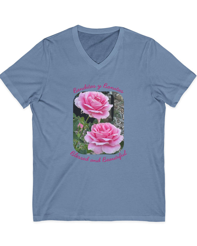 "Blessed and Beautiful" Ladies' V-Neck T-Shirt