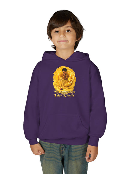 "My Father Says I am Royalty" Youth Heavy Blend Hooded Sweatshirt