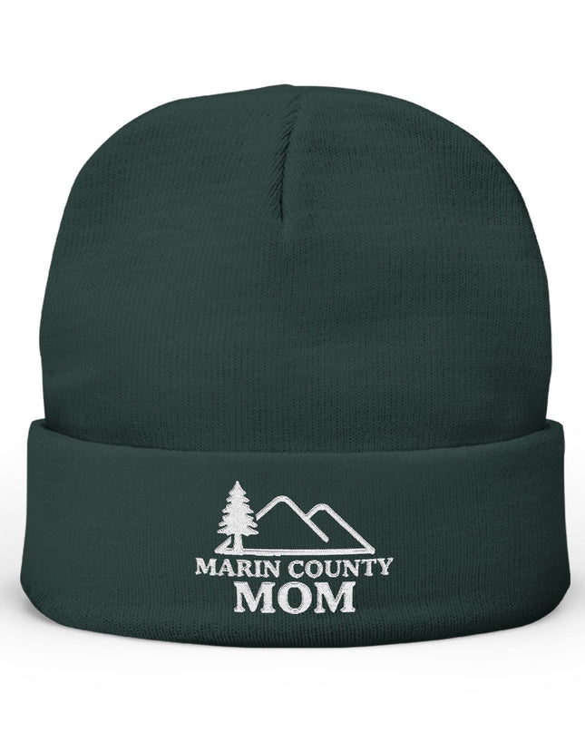 "Marin County Mom" Knit Beanie (Embroidery)