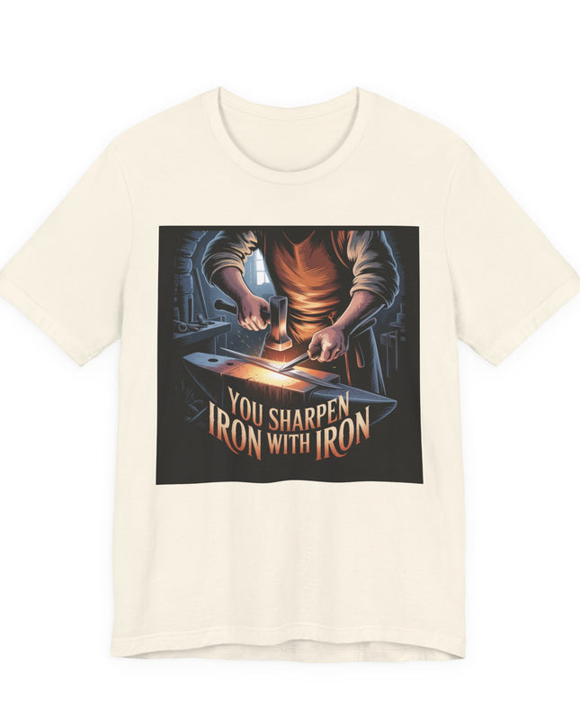 "You sharpen iron with iron" Unisex Jersey Short Sleeve Tee