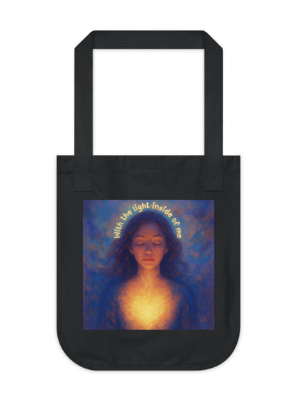 "With the Light Inside of Me" Organic Canvas Tote Bag
