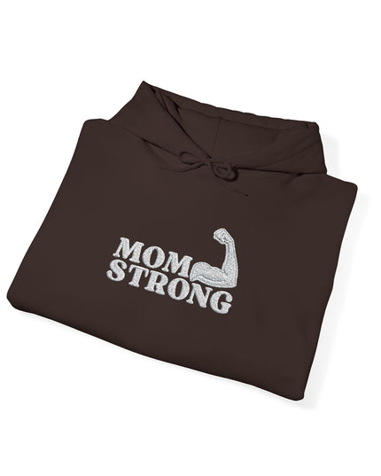 "Mom Strong (White embroidery)" Unisex Heavy Blend Hooded Sweatshirt