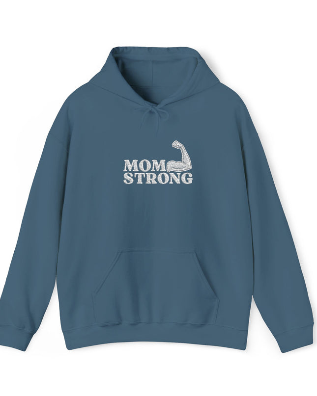 "Mom Strong (White embroidery)" Unisex Heavy Blend Hooded Sweatshirt