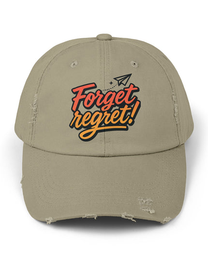 "Forget regret" Unisex Distressed Cap
