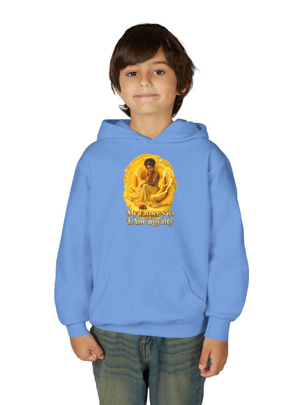 "My Father Says I am Royalty" Youth Heavy Blend Hooded Sweatshirt