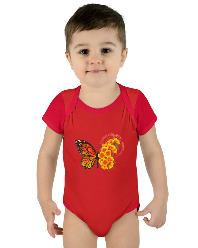 "Butterflies and Poppies Marin County, California" Infant Baby Rib Bodysuit
