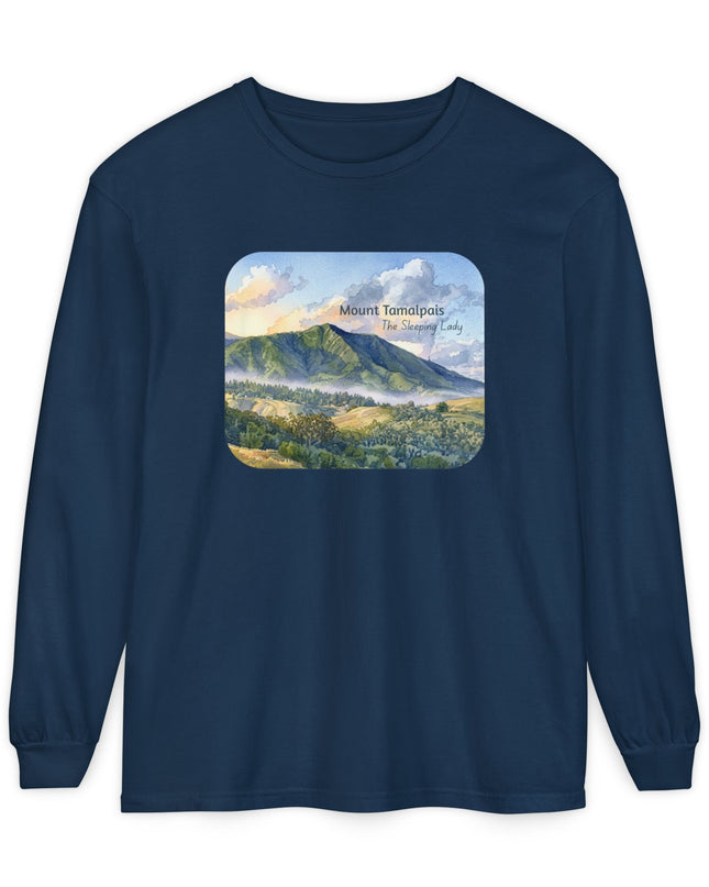 "Mount Tamalpais, the Sleeping Lady" Unisex Garment-dyed Long Sleeve T-Shirt