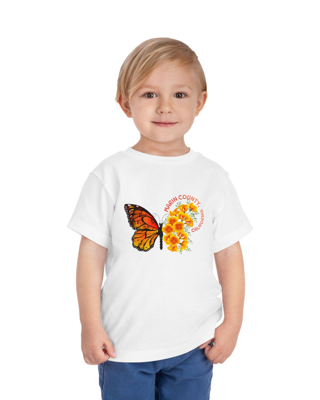 "Butterflies and Poppies Marin County, California" Toddler Short Sleeve Tee