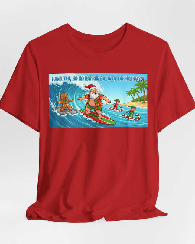 "Surfing into the Holidays" Unisex Jersey Short Sleeve Tee