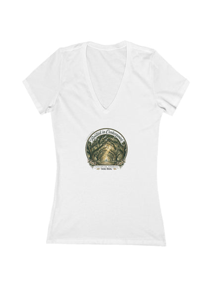 "Rooted in my Centerpoint" Women's Jersey Short Sleeve Deep V-Neck Tee
