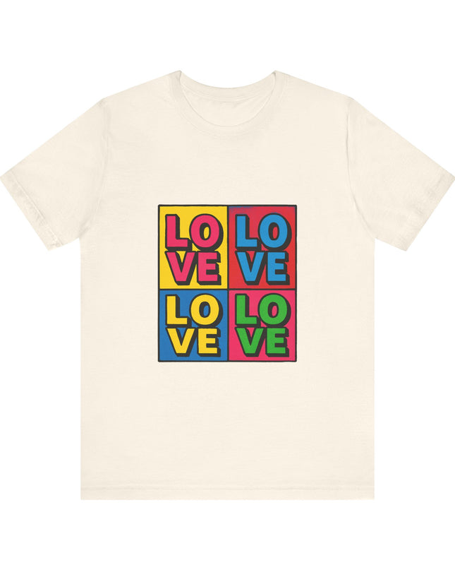"Love, (Andy Warhol style)" Unisex Jersey Short Sleeve Tee