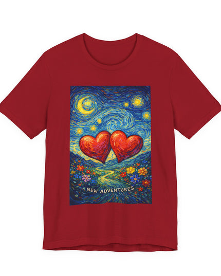 "Valentine's Day, New Adventures - Vincent Van Gogh Style" Unisex Jersey Short Sleeve Tee