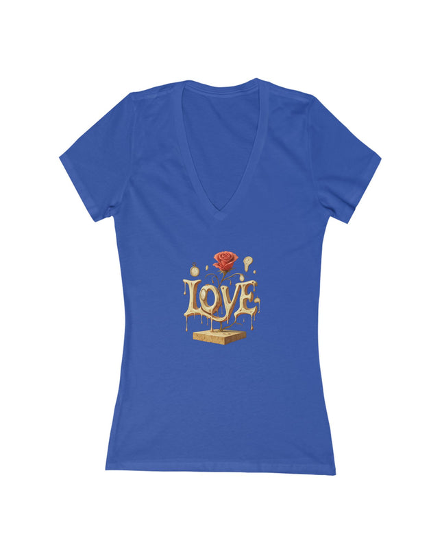 "Love – Salvador Dali Style" Women's Jersey Short Sleeve Deep V-Neck Tee
