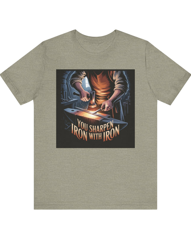 "You sharpen iron with iron" Unisex Jersey Short Sleeve Tee
