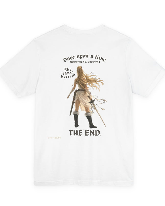 "She Saved Herself" (ink both sides) Unisex Jersey Short Sleeve Tee