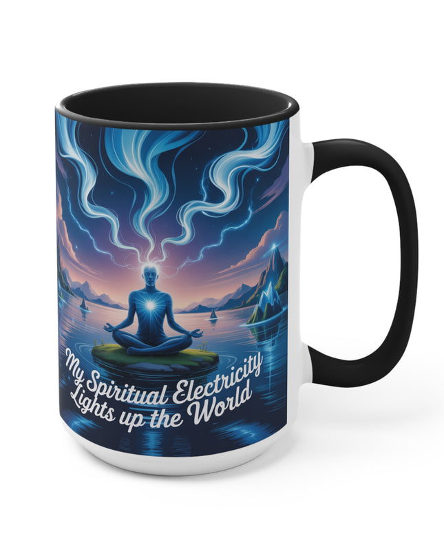 "My Spiritual Electricity Lights Up the World" Accent Mug