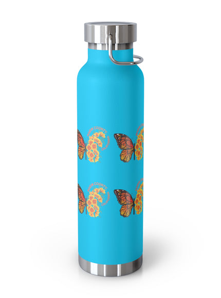 "Butterflies and Poppies Marin County, California" Copper Vacuum Insulated Bottle, 22oz