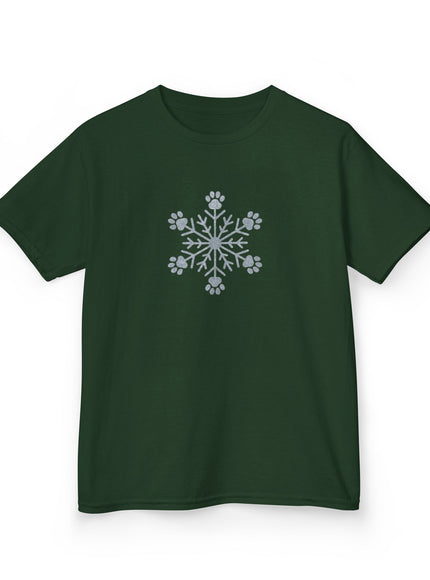 "Snowflake with Paws" Kids Heavy Cotton Tee