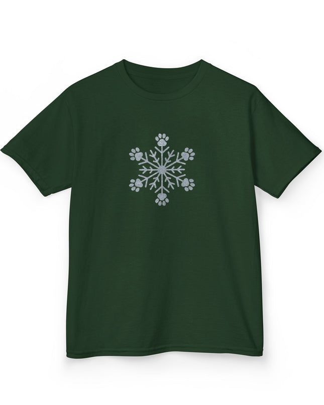 "Snowflake with Paws" Kids Heavy Cotton Tee