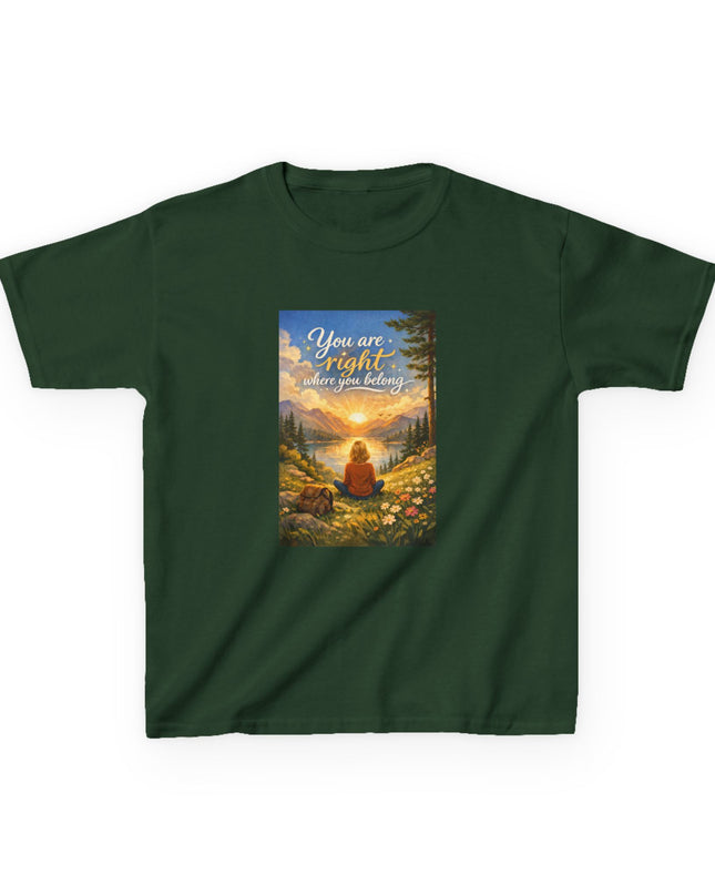 "You Are Right Where You Belong" Kids Heavy Cotton Tee