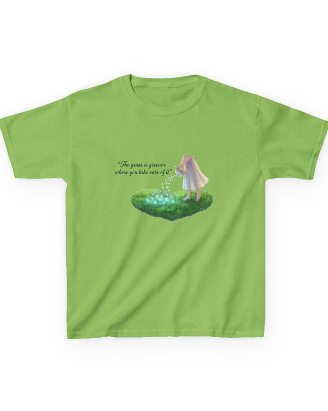 "The Grass is Greener Where You Take Care of It" Kids Heavy Cotton Tee