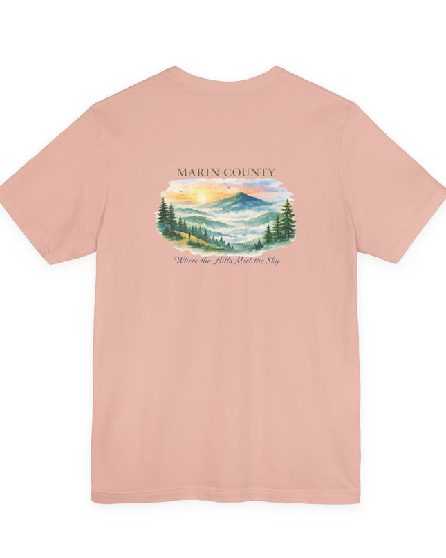"Marin County, Where the Hills Meet the Sky" Unisex Jersey Short Sleeve Tee