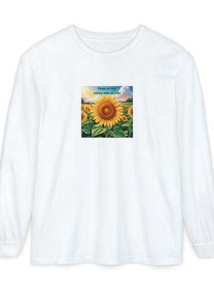 "Keep on the Sunny Side of Life" Unisex Garment-dyed Long Sleeve T-Shirt