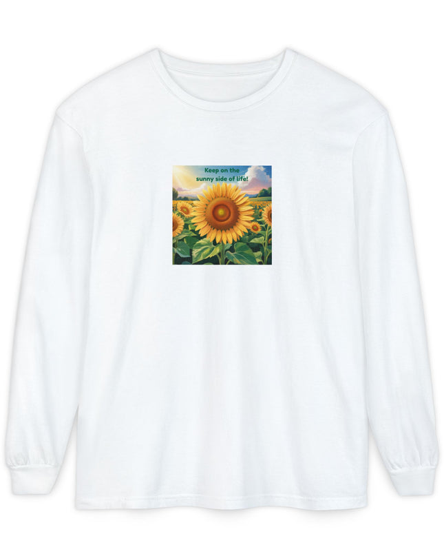 "Keep on the Sunny Side of Life" Unisex Garment-dyed Long Sleeve T-Shirt