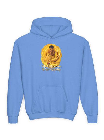 "My Father Says I am Royalty" Youth Heavy Blend Hooded Sweatshirt