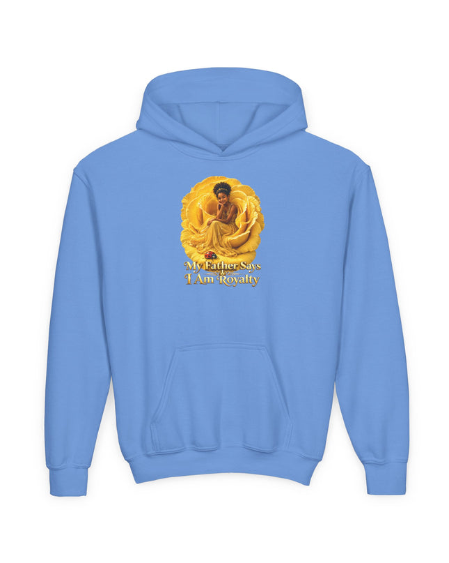 "My Father Says I am Royalty" Youth Heavy Blend Hooded Sweatshirt