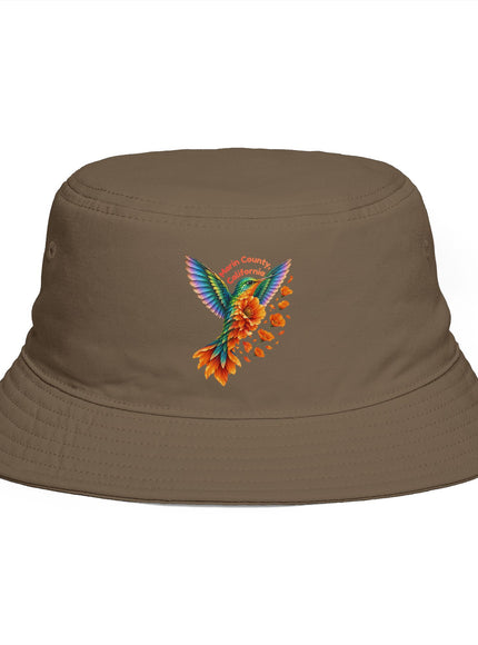 "Hummingbird and Poppies" Bucket Hat