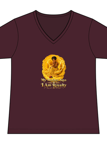"My Mother Says I am Royalty" Women's Relaxed Jersey Short Sleeve V-Neck Tee