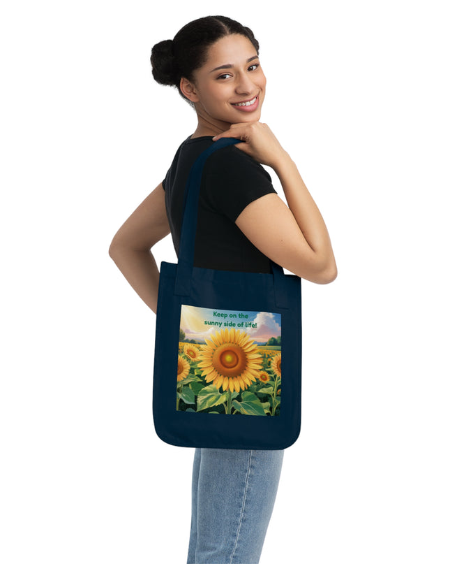 "Keep on the Sunny Side of Life" Organic Canvas Tote Bag