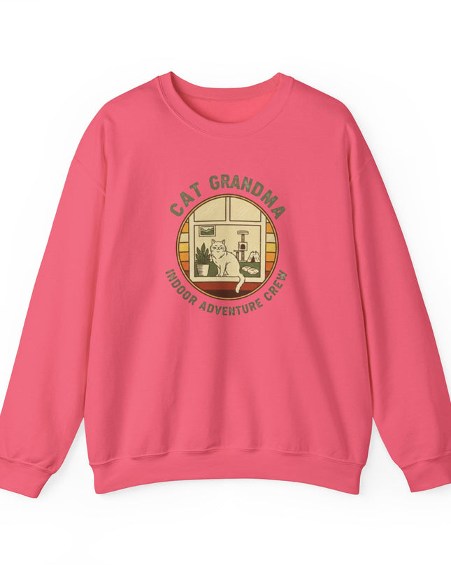 "Cat Grandma Indoor Adventure Crew" Unisex Adult Crewneck Sweatshirt