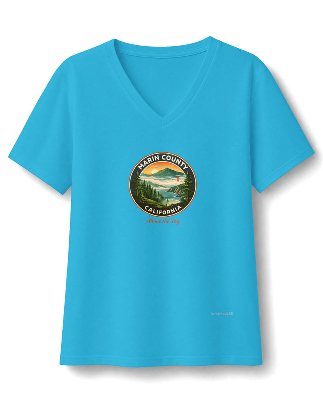 "Above the Fog" Women's Relaxed Jersey Short Sleeve V-Neck Tee