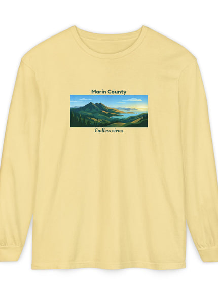 "Marin County - Endless Views" Unisex Garment-dyed Long Sleeve T-Shirt