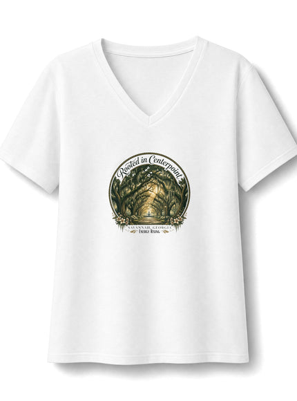 "Rooted in my Centerpoint" Women's Relaxed Jersey Short Sleeve V-Neck Tee