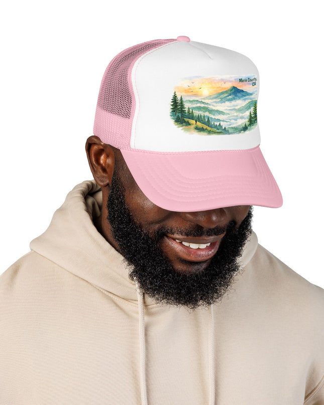 "Marin County, Where the Hills Meet the Sky" Foam Trucker Hat