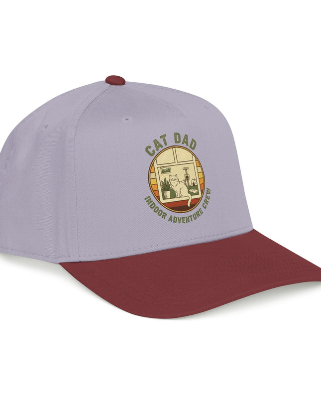 "Cat Dad Indoor Adventure Crew" Mid Profile Baseball Cap
